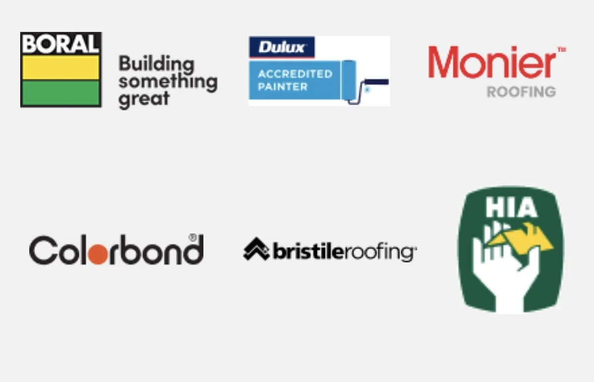 Boral, Dulux Accredited Painter, Monier Roofing, Colorbond, Bristile Roofing and HIA